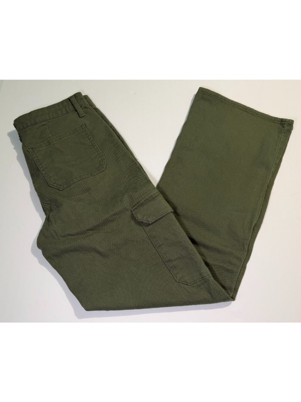 Time & Tru Womens Cargo Pants Size 10 Green Bootcut Utility Casual Stretch Pants